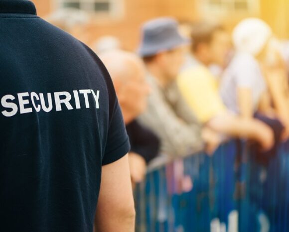 Member of security guard team on public event