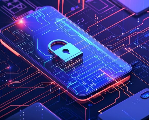 robust mobile device security solutions safeguarding sensitive data concept illustration