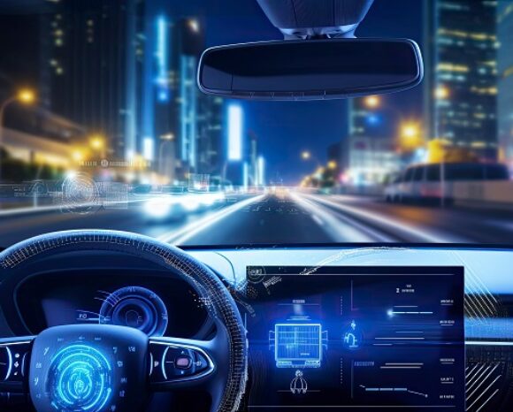 Modern smart car technology intelligent system using Heads up display