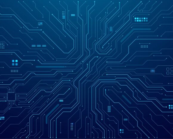 Abstrakter AI-Leiterplattenhintergrund