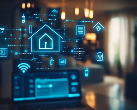 Smart Home-Automatisierungssystem auf Laptop-Bildschirm