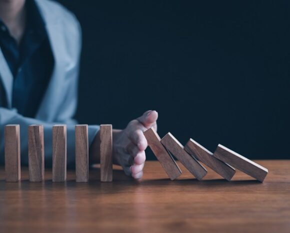 Business planning crisis effect or risk protection concept, business solution and intervention.