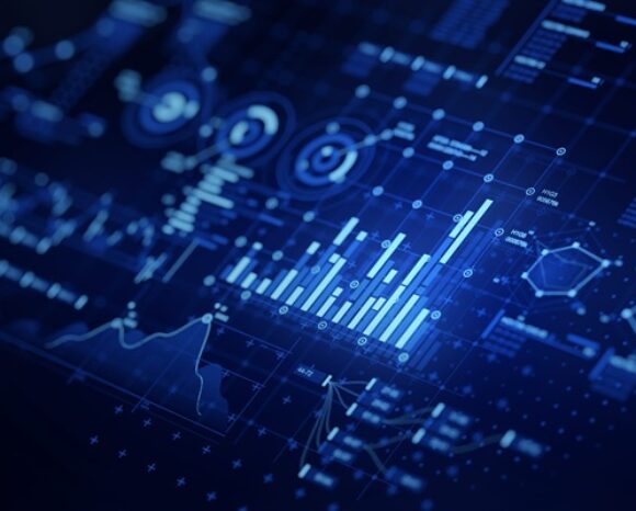 Datenanalyse. holografisches Konzept