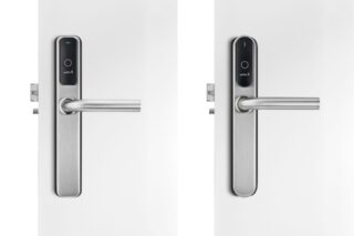 Elektronisches Türschloss Salto XS4 Heavy Duty aus Edelstahl mit modernem Design, geeignet für robuste Sicherheitsanwendungen